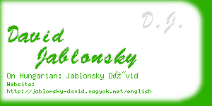 david jablonsky business card